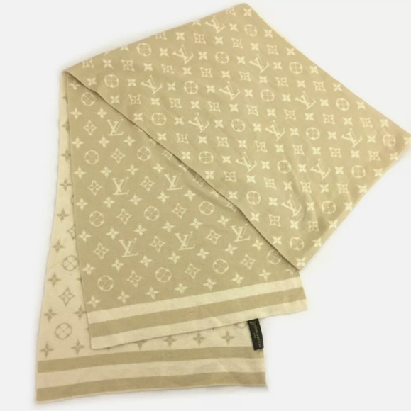 LOUIS VUITTON MONOGRAM CASHMERE SILK SCARF /A0614 - Picture 4 of 14